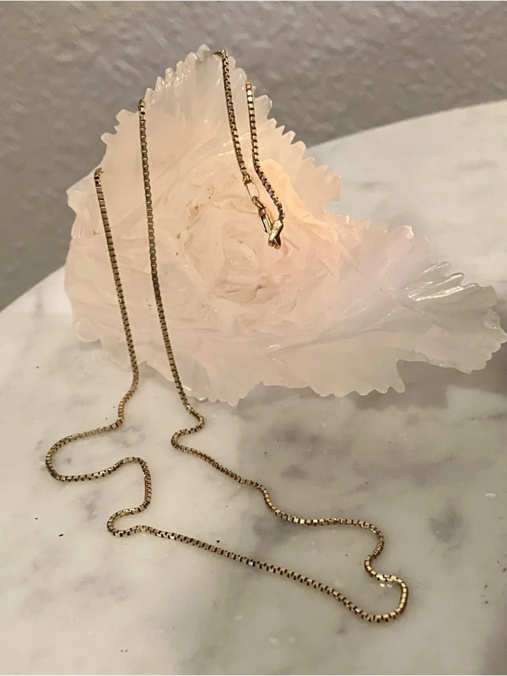 Gold Box Chain Necklace 14K